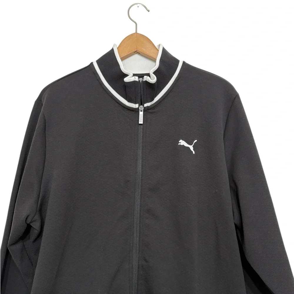 Puma Track Jacket Men’s Size Large Black Full Zip NEW